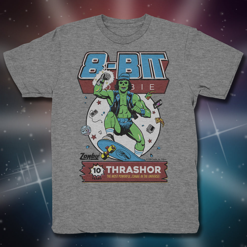 Thrashor 10 Year Tee – 8-bit ZOMBIE